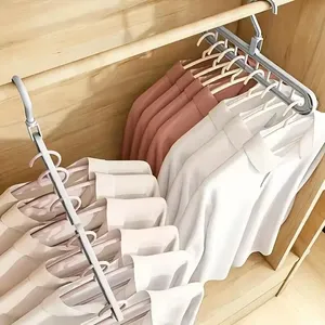 9-hole <b>Clothes</b> hanger Organizer Space Saving Hanger Multi-function Folding Magic Hangers <b>Drying</b> <b>Racks</b> Scarf <b>Clothes</b> Storage - Product Image 3