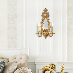 Phong cách Pháp phòng khách độc đáo Brass tường Đèn gương phòng ngủ phong cách Châu Âu trang trí tường đèn - Product Image 2