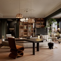 Diseño Personalizado Completo para el Hogar, Estilo Clásico Chino, Material de PVC, Resistente a la Humedad, Diseño Interior Elegante y Retro para Villas