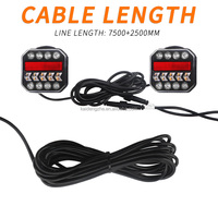 Feu arrière magnétique filaire Kaidengzhe American Standard, étanche IP67, 12-24V, Plug & Play, pour véhicules européens, avec LED d'avertissement