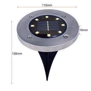 Luz LED de tierra de 8, 12 y 16 leds, resistente al agua, para Patio, camino de jardín, de acero inoxidable, alimentada por energía Solar, gran oferta - Product Image 2