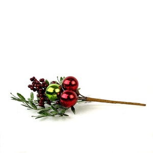 Bán buôn Electroplated Red Berry Picks thông nhân tạo chi nhánh nhựa Đảng trang trí hoa Cây giáng sinh lá tốt nghiệp - Product Image 5
