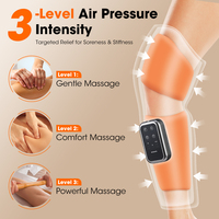 Masseur de jambes à compression d'air deux-en-un avec chauffage, batterie 2500 mAh, 1,5 heure d'utilisation pour la relaxation musculaire et le soulagement de la douleur