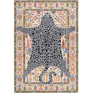 Tapis persan en laine touffetée de style moderne, fait main, en crème ivoire, motif tigre du Bengale, exclusif et personnalisé, pour salon et maison - Product Image 5