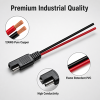 Kabel Ekstensi SAE ke SAE Heavy Duty 10AWG 12V 24V dengan Konektor Lepas Cepat untuk Pengisi Daya Baterai Panel Surya, Sepeda Motor, dan RV