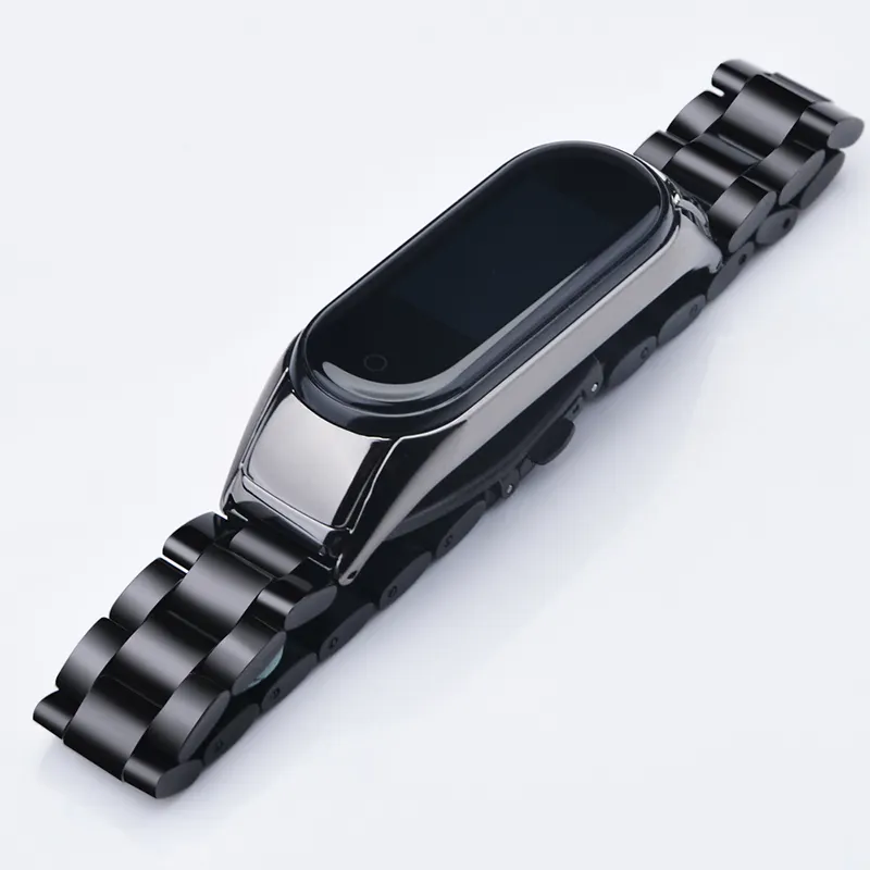 Hot Selling Double Color Stainless Steel Replacement Watch Band For reloj xiaomi mi band 5 6 Smart Watch Metal Strap