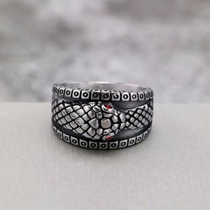 Anillo de Acero Inoxidable yunnique con Patrón de Serpiente, Diseño Animal Moderno, Estilo Hip Hop, Joyería para Regalo - Product Image 2