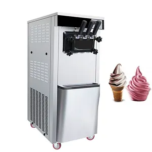 Machine à crème glacée commerciale automatique à 3 saveurs