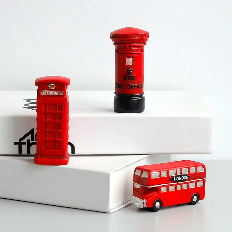 Newart creative retro British style mailbox phone booth bus decoration ornaments
