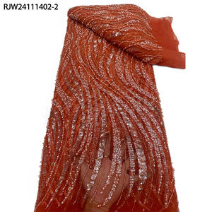 ผ้าลูกไม้โปร่งประดับลูกปัดไข่มุกสีขาวขนาดใหญ่สำหรับเจ้าสาวผ้าลูกไม้ประดับลูกปัดสีขาวดูหรูหราสำหรับงานแต่งงานที่หรูหราดูสง่างาม - Product Image 3