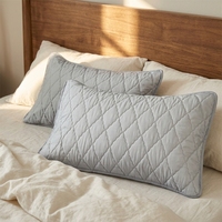 Taies d'oreiller et housses de coussin de luxe pour hôtel, en polyester imperméable 300TC, motif losanges, lavables