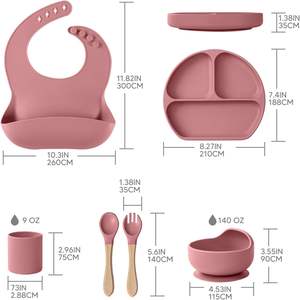 Meilleures ventes 2026 : Articles pour bébés - Ensemble d'alimentation en silicone pour bébé, ensemble pour nouveau-né, ensemble de vaisselle pour bébé, idéal comme cadeau - Product Image 5