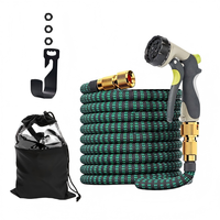 Kit de tuyau d'arrosage extensible en latex multi-tailles avec buse 8 fonctions, tuyau rétractable portable anti-UV léger pour grossistes