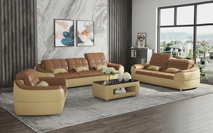 Nuevo Diseño Moderno, Juego de Sofás de Cuero Genuino en Cualquier Color, Muebles para el Hogar - Product Image 2