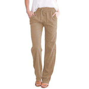 <span class=keywords><strong>Pantaloni</strong></span> da Donna <span class=keywords><strong>in</strong></span> Cotone e Lino a Gamba Dritta, Stile Vintage, Vestibilità Comoda, Leggeri per l'Estate, Chinos <span class=keywords><strong>con</strong></span> Coulisse e <span class=keywords><strong>Elastico</strong></span> <span class=keywords><strong>in</strong></span> <span class=keywords><strong>Vita</strong></span> - Product Image 5