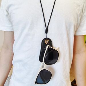 Hands-Free Eyewear Holder Lanyard PU Leather Glasses Holder Necklace Lanyard for <b>Sunglasses</b> Reading Glasses - Product Image 1