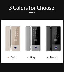 Serrure de porte en verre intelligente à combinaison d'empreintes digitales Ttlock App serrure en verre électrique sans <span class=keywords><strong>clé</strong></span> serrure en aluminium numérique pour porte en verre de bureau - Product Image 5