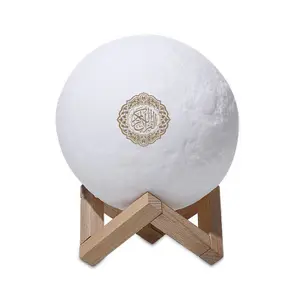 3D uzaktan kumanda şarj edilebilir dokunmatik ay kur'an-ı kerim lamba hoparlör