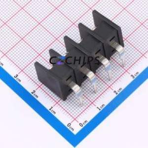 MX35R-8.25-04P-BK01-Cu-S-A Barrier Terminal Block Bent Lead Through Hole,P=8.25mm Connector Two Sides 8.25mm 1x4P Right Angle - Product Image 2