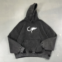 Sudadera con Capucha de Felpa de Alta Calidad, Estilo Cuadrado, Corte Regular, 350GSM, Logotipo Personalizado, Estampado Invernal, Estilo Desgastado