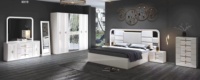 Ensemble de meubles de chambre à coucher de luxe, 5 pièces, panneau de chambre à coucher, lit king size de 1.8m