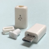 Conector Micro USB Tipo B Macho con Carcasa de Plástico, Juego de Cuatro Piezas para Transferencia de Datos, Corriente de 1.2A, Voltaje de 30V