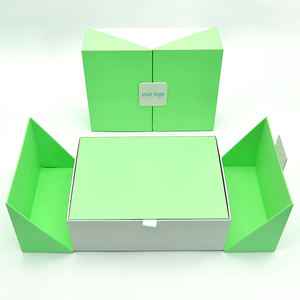 Offres Spéciales Double Ouvert Logo Plaque <span class=keywords><strong>Vert</strong></span> Ruban Couverture Chocolat Boîte Cadeau Taille Personnalisée Couleur Pliant Magnétique Éponge En Relief - Product Image 5