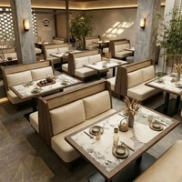 Tables et chaises de restaurant modernes, ensemble de canapés, mobilier de restaurant en bois massif