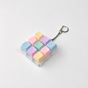 พวงกุญแจกดปุ่มหลากสี รูปมาการอง 9 ปุ่ม ของเล่นคลายเครียด - Product Image 4