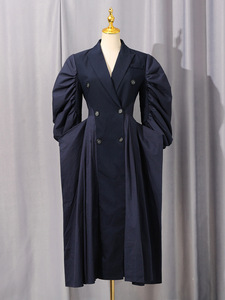 Nuevo Stock llegada otoño <span class=keywords><strong>mujer</strong></span> francés Retro vestido temperamento cintura media gabardina solapa chaqueta de doble botonadura - Product Image 4