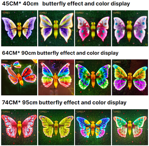 Décoration extérieure 3D en forme <span class=keywords><strong>de</strong></span> papillon à LED, 40 cm, IP65, multicolores, dynamique, pour Halloween, Noël, Nouvel An, jardin, <span class=keywords><strong>paysage</strong></span> - Product Image 3