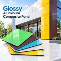 Panneau composite en aluminium brillant de 1220x2440 mm bleu pour panneaux muraux découpés sur mesure