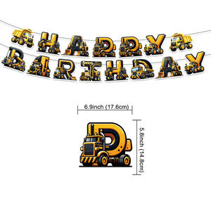 لوازم حفلات أعياد الميلاد والبناء الكرتوني ، مجموعات راية ، بالونات ، حفلة للأولاد ، رجال الإطفاء ، حفلة ديكو - Product Image 2