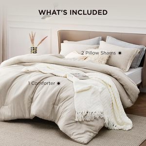 Ensemble de couette, literie douce <span class=keywords><strong>pour</strong></span> toutes les saisons, trois pièces, une couette taille Queen et <span class=keywords><strong>deux</strong></span> taies d'oreiller - Product Image 5