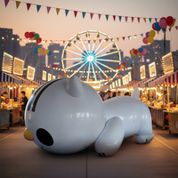 Ballon gonflable géant en PVC personnalisé pour événements, décoration extérieure, chat gras flottant
