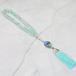 Tasbih Étnico de Ágata Artificial de 10 mm, 33 Cuentas, Colgante en Forma de Kaaba, Oración Musulmana Dhikr, Misbaha Islámica, Regalo de Ramadán y Eid - Product Image 1