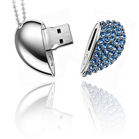 Clé USB 2.0 en forme de cœur, 4 Go, 8 Go, nouvelle, en cristal, portable, pour femme, cadeau, souvenir de mariage, ordinateur portable, PC de bureau