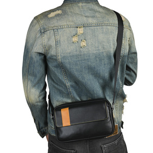 Laulisdon Men's Leather Crossbody <b>Bag</b> Black Cowhide Large Capacity Durable Everyday Use - Product Image 2