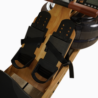 Rameur à eau Oak avec 4 niveaux de résistance, console Bluetooth en option, équipement de fitness pour entraînement cardio complet du corps à domicile