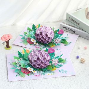 Tarjeta de Felicitación 3D Pop-up Hecha a Mano con Flor de Hortensia para el Día de la Madre - Product Image 4
