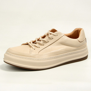 Off <b>White</b> Men's Casual Sneakers <b>Lace</b> Up Cushioned Leather Youth Walking Style Shoes - Product Image 1