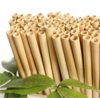 Pailles en bambou biodégradables écologiques personnalisées avec logo laser, jetables, 8 mm, 200 mm, pour la maison, les bars, les fêtes, le camping, les boissons