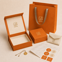Boîte à bijoux en carton de luxe avec logo personnalisé, insert en velours pour bague, collier, bracelet, emballage cadeau
