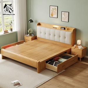 Proveedor chino de camas king size de 1.8m, económicas, personalizables, con gran stock, ecológicas, de diseño moderno, muebles de dormitorio, estructura de cama king size de madera. - Product Image 4
