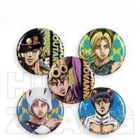 Badge en métal personnalisé JOJO avec logo, fabrication en gros, vente chaude, thème anime et dessin animé, estampage UV, pour événements promotionnels