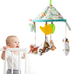 <span class=keywords><strong>Mobile</strong></span> de <span class=keywords><strong>lit</strong></span> bébé en peluche avec hochets sensoriels et anneaux de dentition de qualité alimentaire, motif animaux de la <span class=keywords><strong>jungle</strong></span>, cloche de <span class=keywords><strong>lit</strong></span> douce pour nouveau-né - Product Image 1