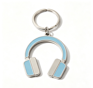 Porte-clés personnalisé en alliage de zinc pour écouteurs, breloque en émail, cadeau promotionnel, accessoire publicitaire - Product Image 3