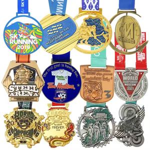 Progetta la tua medaglia sportiva personalizzata in lega di zinco placcato oro 3D 10cm smalto morbido per la maratona di Taekwondo gara di nuoto Finisher - Product Image 4