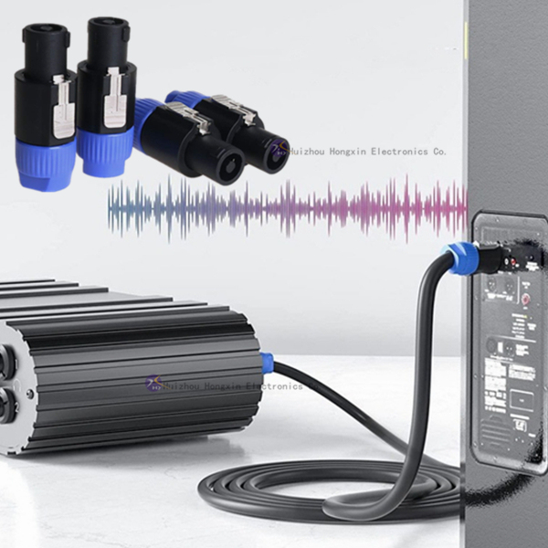 Customized Audio Cable with NL4FC Speakon Male and Female Four Two Core Speaker Plug Amplifier Microphone PVC Insulation