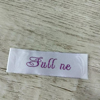 Étiquette principale personnalisée à pli central pour vêtements, étiquette de poignet, de ourlet, de col, logo, étiquette tissée damassée pour T-shirt